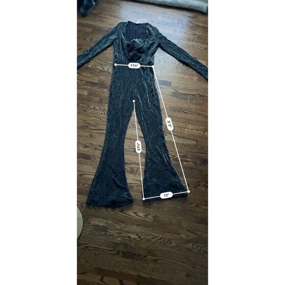 Show Me Your MuMu Martina Wrap Sequin Wide Leg Jumpsuit Sz S Bohochic neutral - Picture 9 of 9